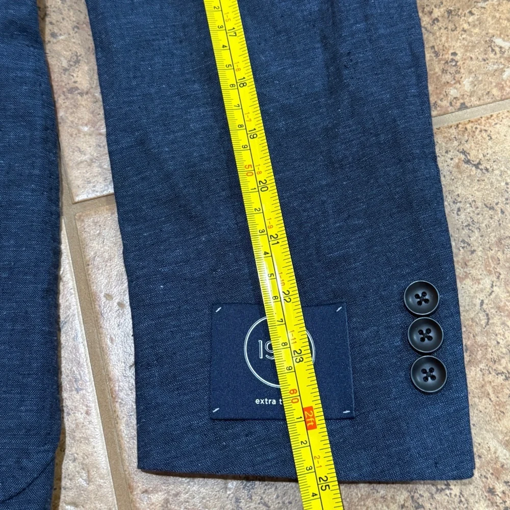 NWT 1901 Extra Trim Fit Linen Cotton Sports Coat Blazer Small S ‎ Navy Preppy